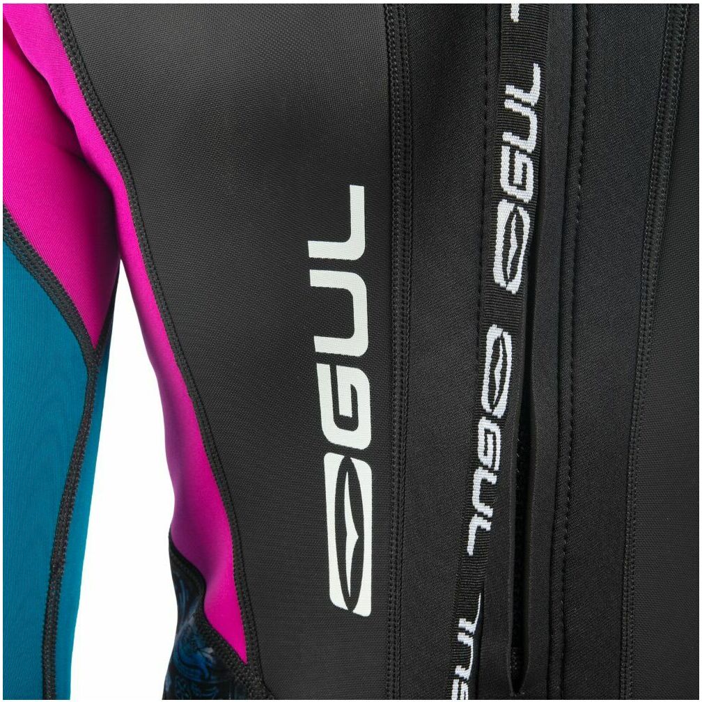 2025 Gul Junior Response 3/2mm Flatlock Back Zip Wetsuit RE1323-C1 - Jet / Teal